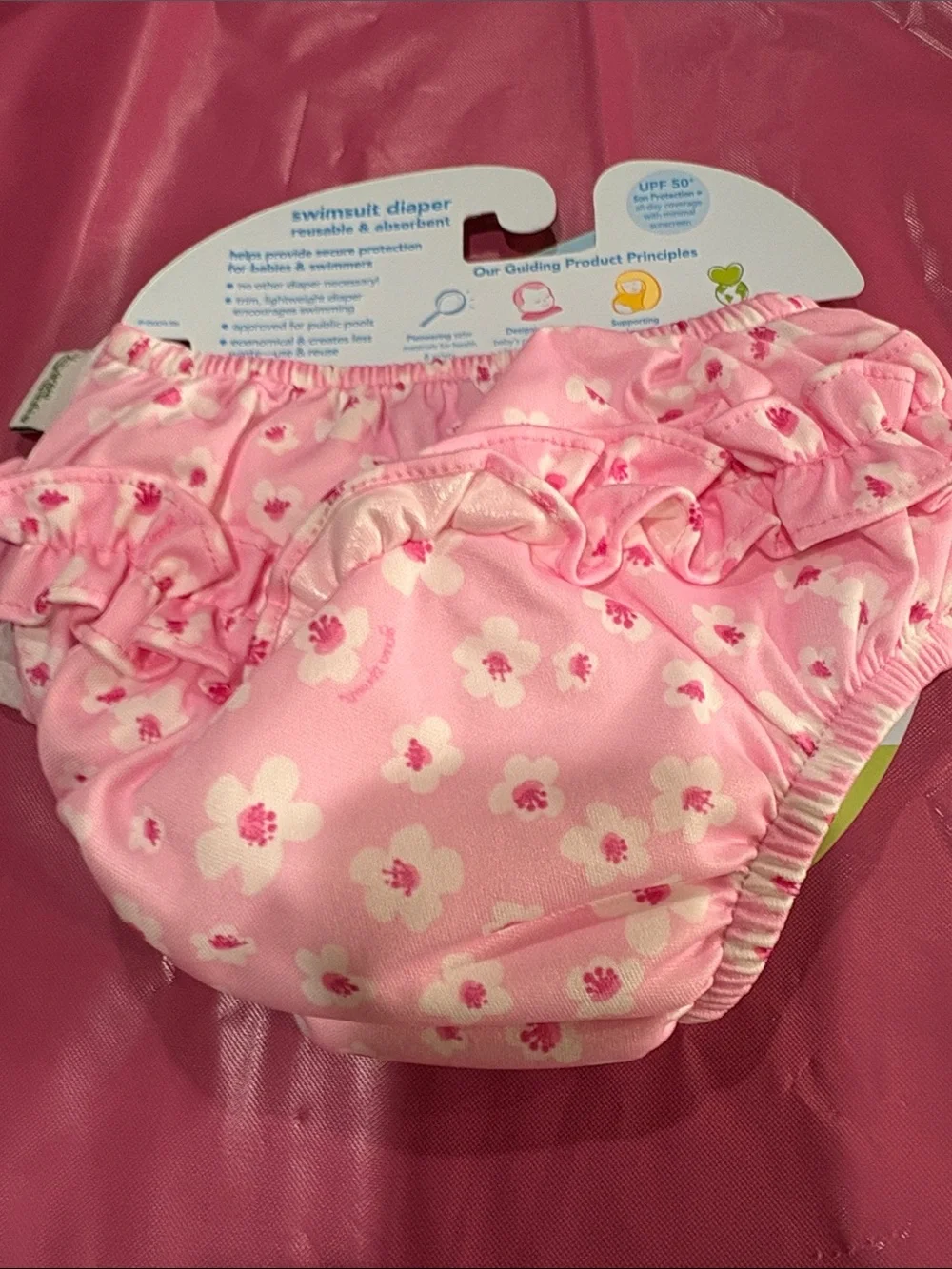 i play. Pink Floral Reusable Swim Diaper